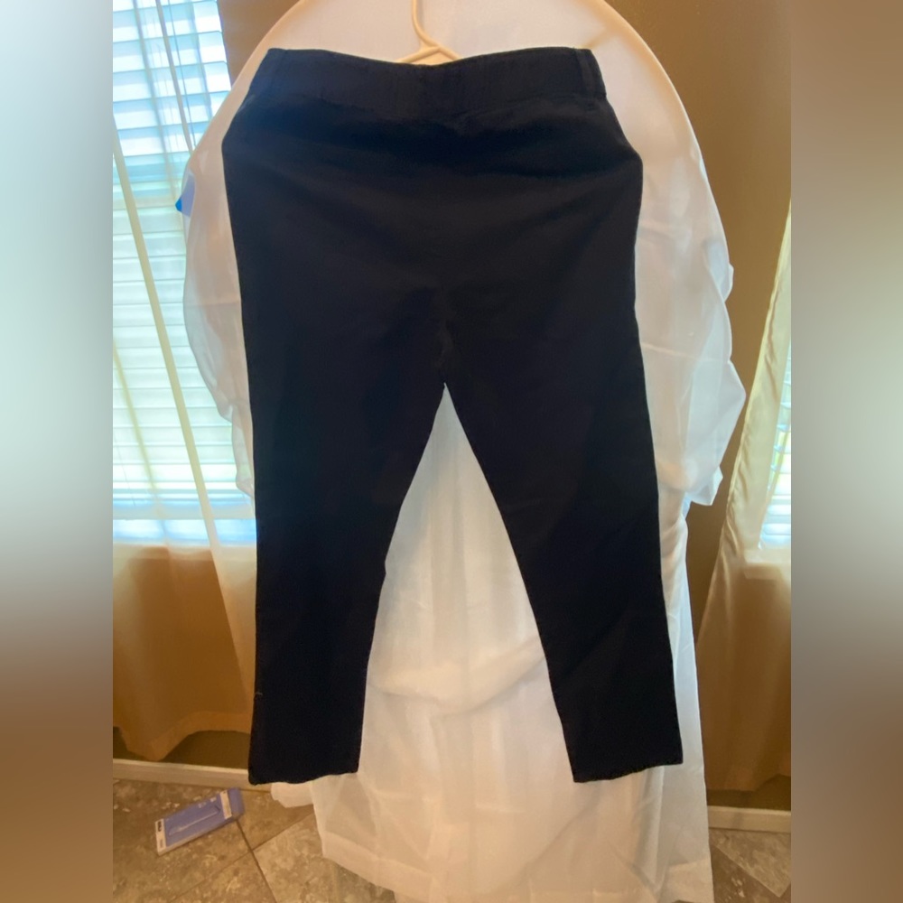 Skinny straight blue khaki pants